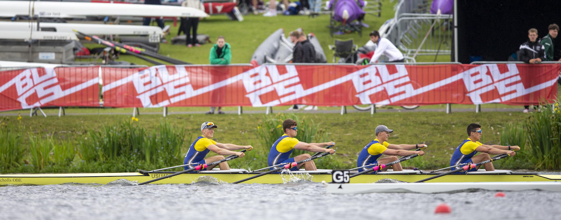 Men taking Gold in the Quadruple sculls at BUCS 2021